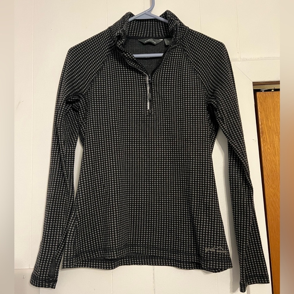 Eddie Bauer 1/4 zip small outdoor hiking camping granola black